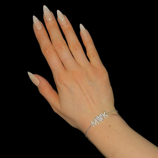 Сhain bracelet with heart and ANY initials