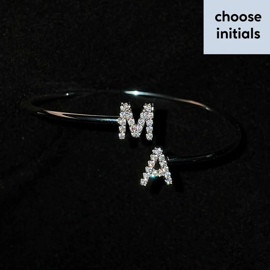 Stagger bangle with ANY initials