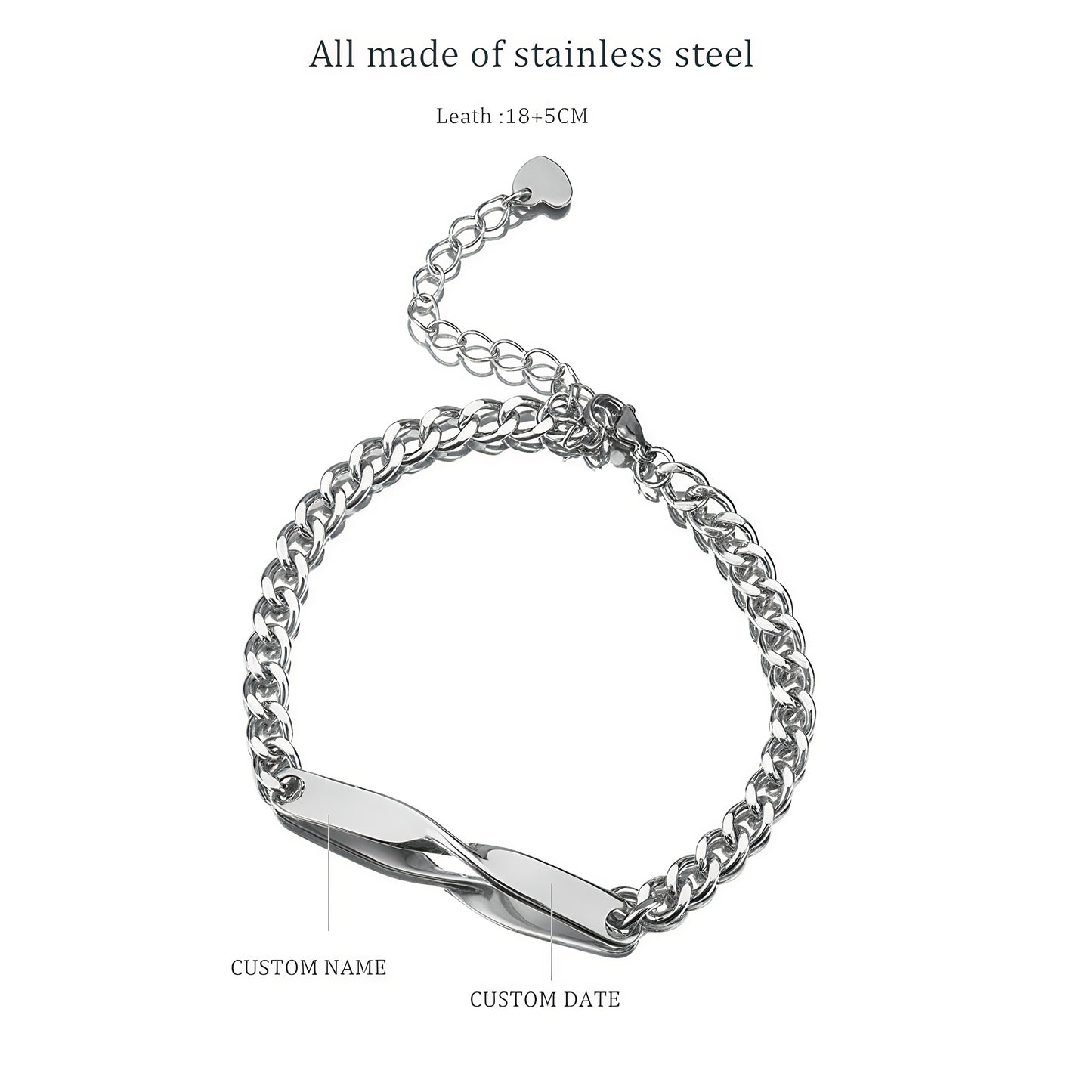 2 Couple bracelets with engraving